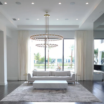 Arcachones Led Round Two-tier Chandelier 60"