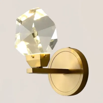 VASELAMPS - Faceted Crystal Prisms Short Wall Sconce-VaseLamps