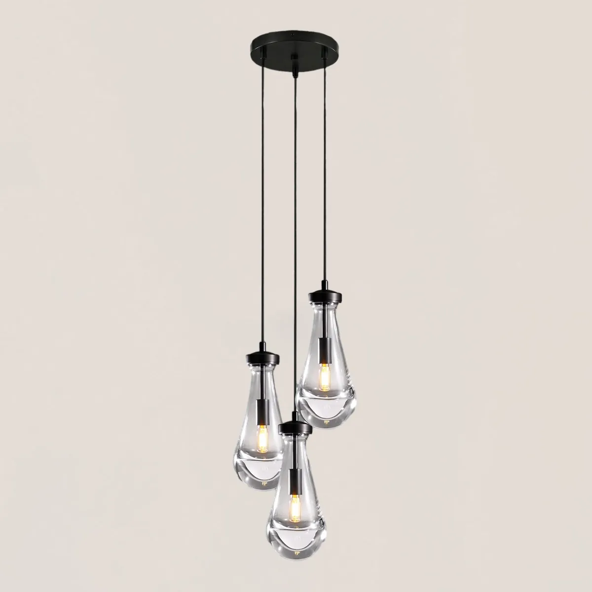 VASELAMPS - 2/3-light Cord Round Chandelier-VaseLamps