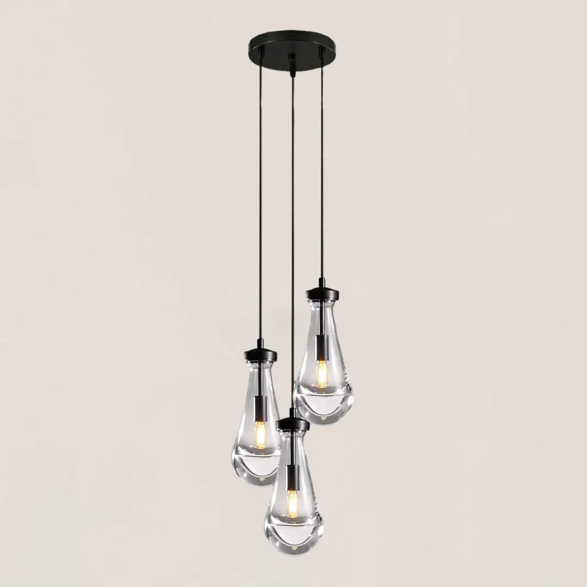 VASELAMPS - 2/3-light Cord Round Chandelier-VaseLamps