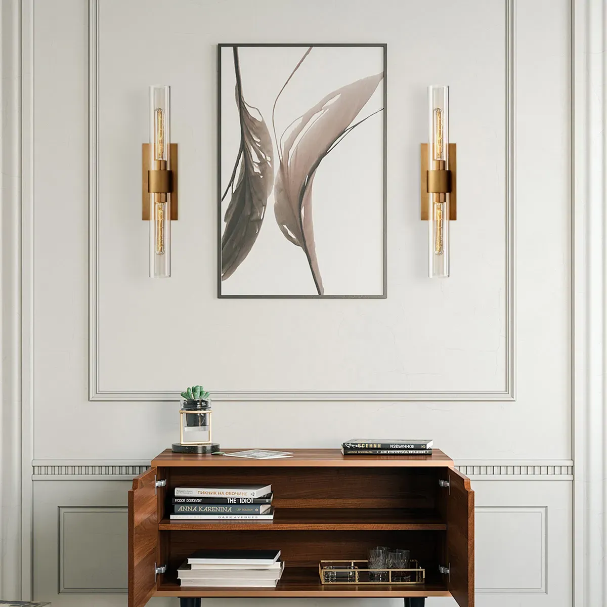 Ravelle Linear Glass Wall Sconce-VaseLamps