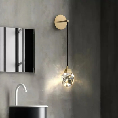VASELAMPS - Faceted Crystal Prisms Wall Sconce - Cord-VaseLamps