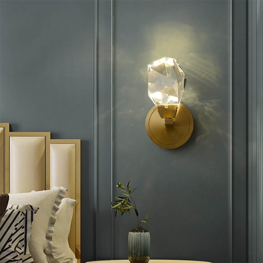 VASELAMPS - Faceted Crystal Prisms Short Wall Sconce-VaseLamps