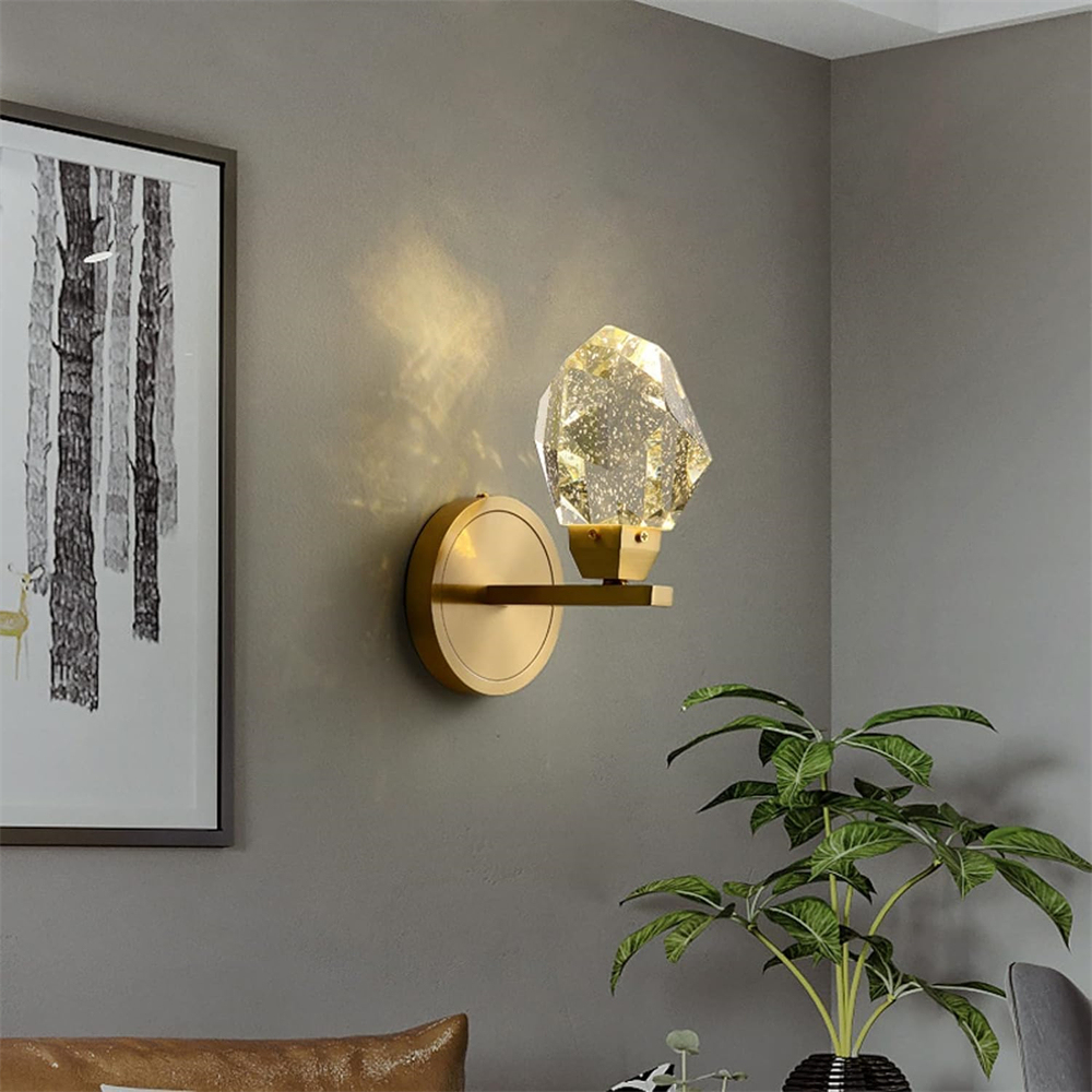 VASELAMPS - Faceted Crystal Prisms Short Wall Sconce-VaseLamps