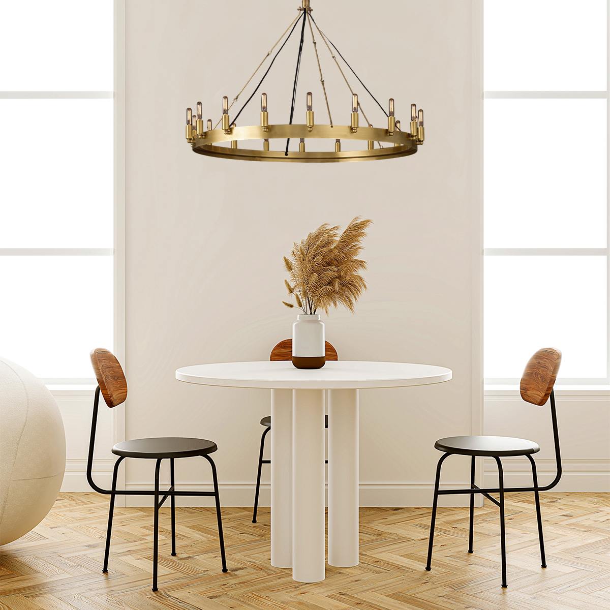 Camino Vintage Filament Round Chandelier-VaseLamps