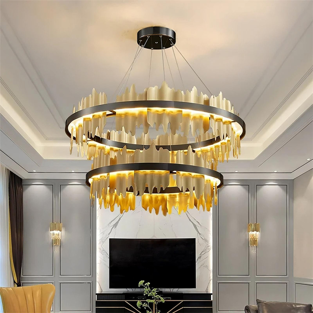 VASELAMPS - 2-Tier Modern Round Chandelier-VaseLamps
