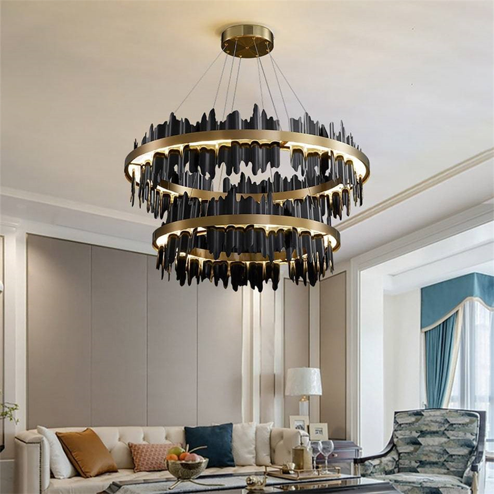 VASELAMPS - 2-Tier Modern Round Chandelier-VaseLamps
