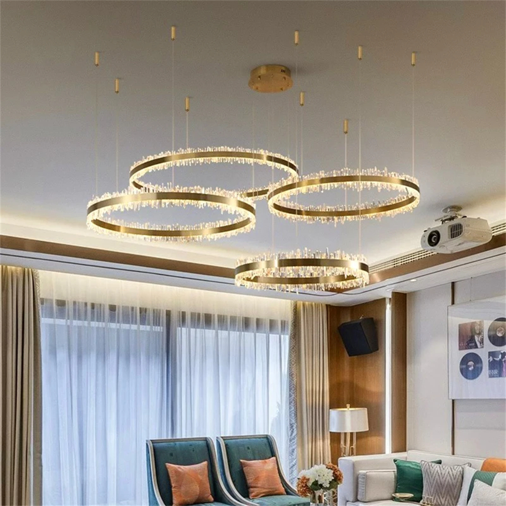 VASELAMPS - Crystal Rings Luxury Chandelier-VaseLamps