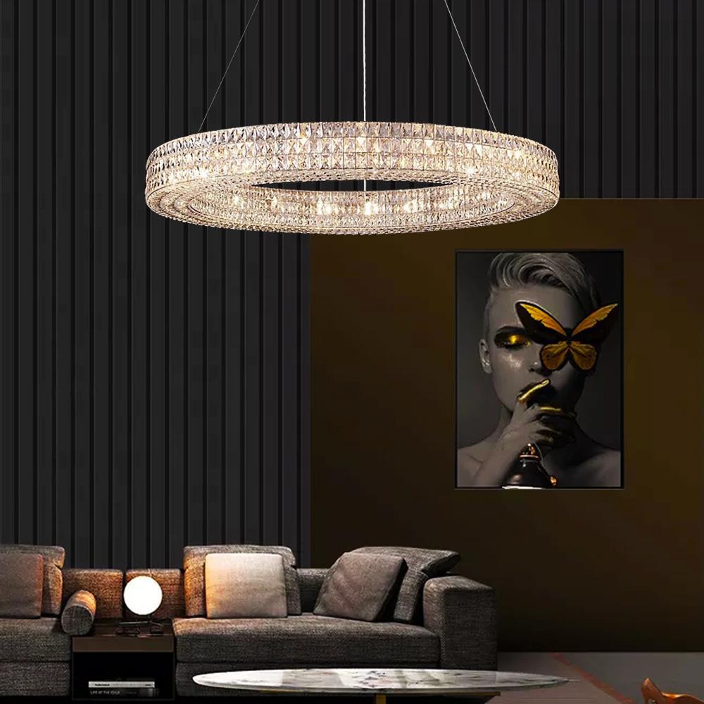 VASELAMPS - Crystal Round Chandelier-VaseLamps