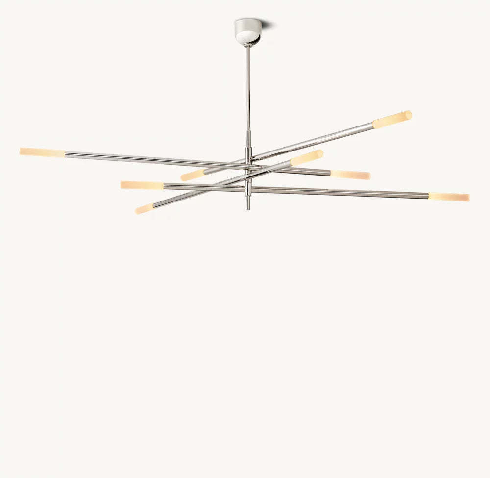 Rousseau 8-Light Mobile Etched Rod Chandelier-VaseLamps