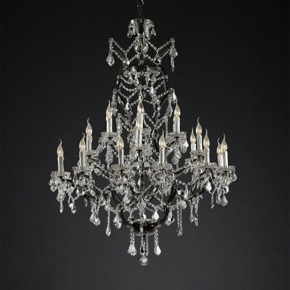 19TH C. Crystal Round Chandelier