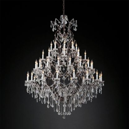 19TH C. Crystal Round Chandelier