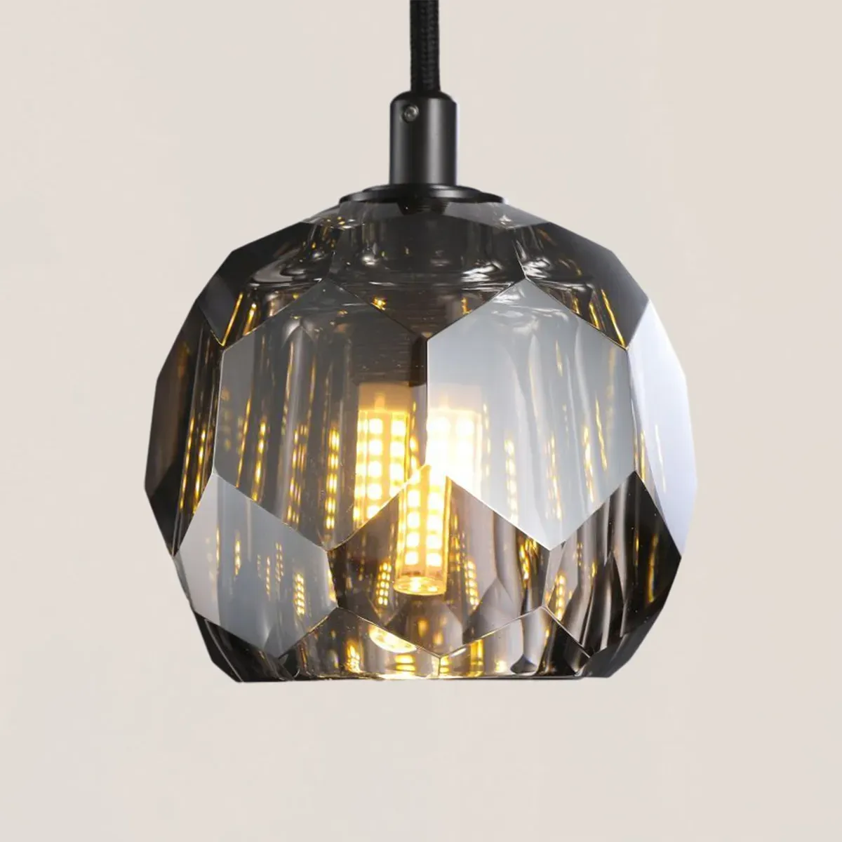 Boule De Crystal Glass Cord Pendant-VaseLamps