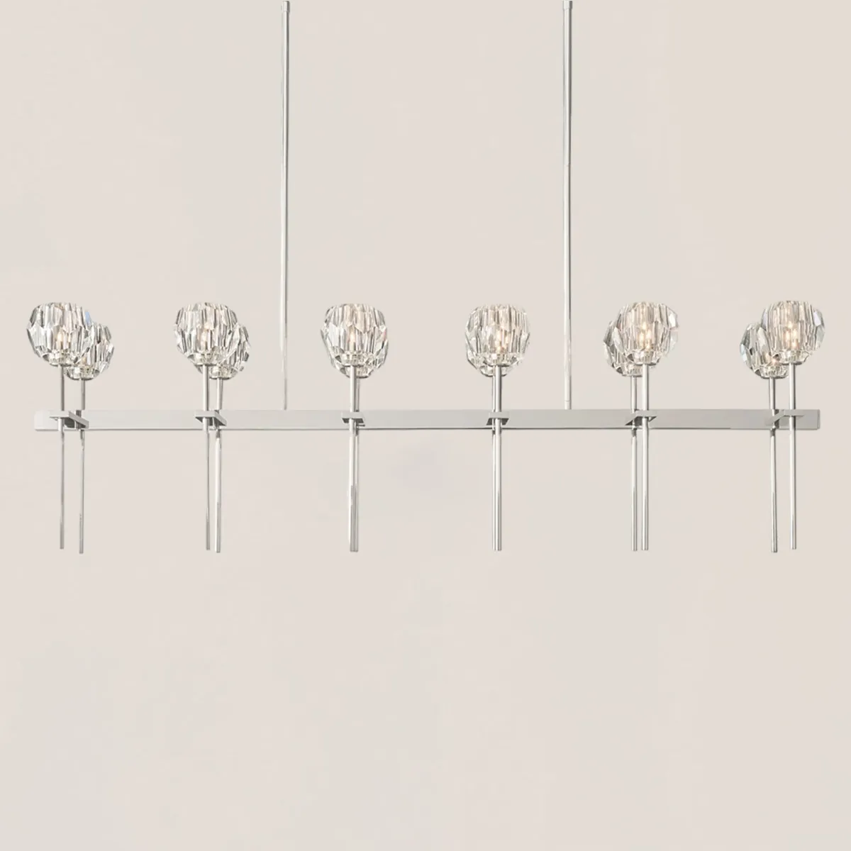 Boule De Crystal Clear Double Linear Chandelier 60"-VaseLamps