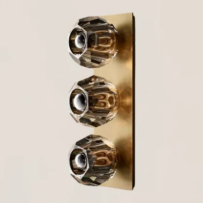 Boule De Crystal Smoke Linear Short Wall Sconce-VaseLamps