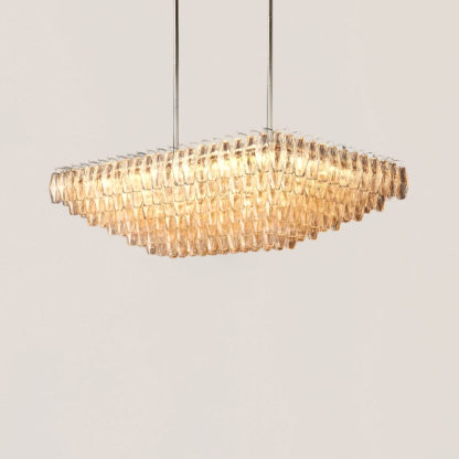 Chiara Clear Glass Square Chandelier-VaseLamps