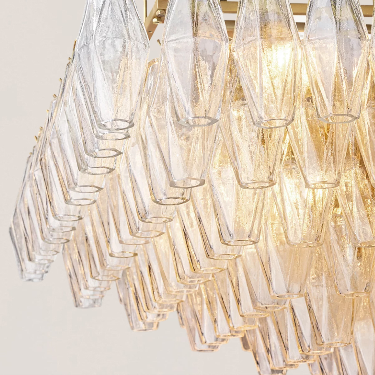 Chiara Clear Glass Square Chandelier-VaseLamps