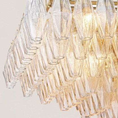 Chiara Clear Glass Square Chandelier-VaseLamps