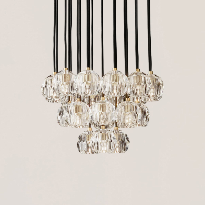 Boule De Crystal Round Cluster Chandelier-VaseLamps