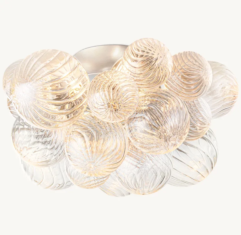 Swirled-Glass Orbs Flushmount-VaseLamps