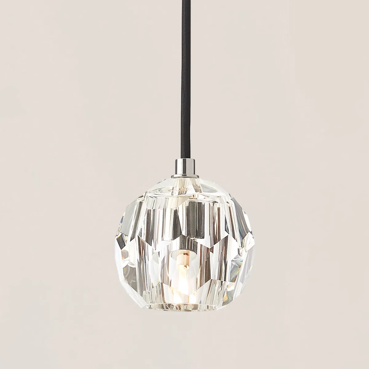 Boule De Crystal Glass Cord Pendant-VaseLamps