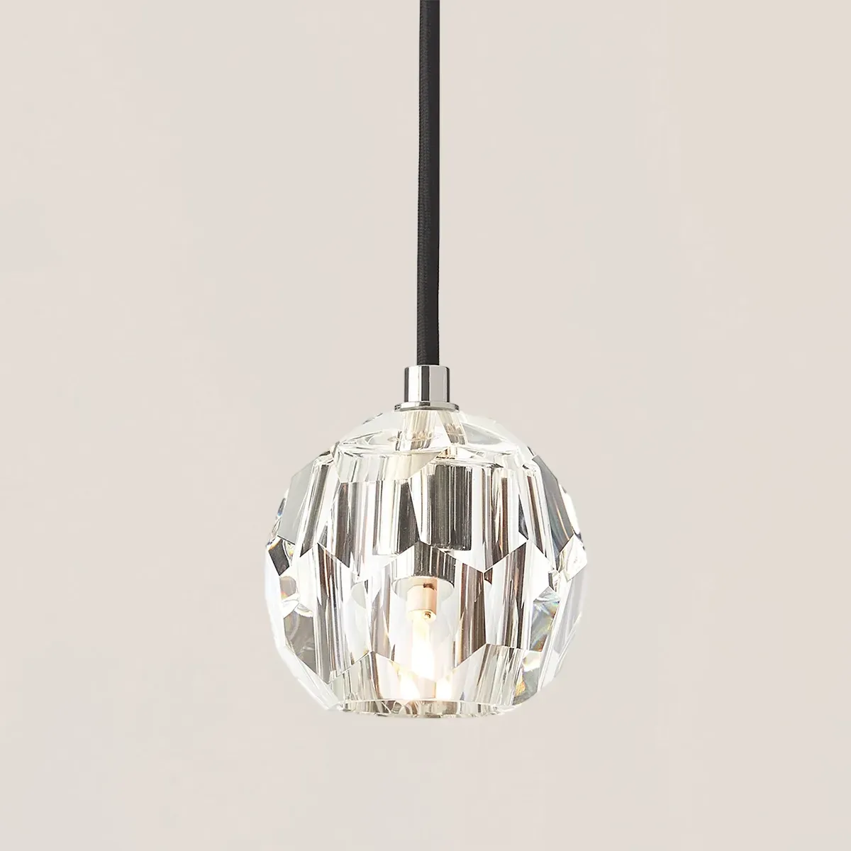 Boule De Crystal Glass Cord Pendant-VaseLamps