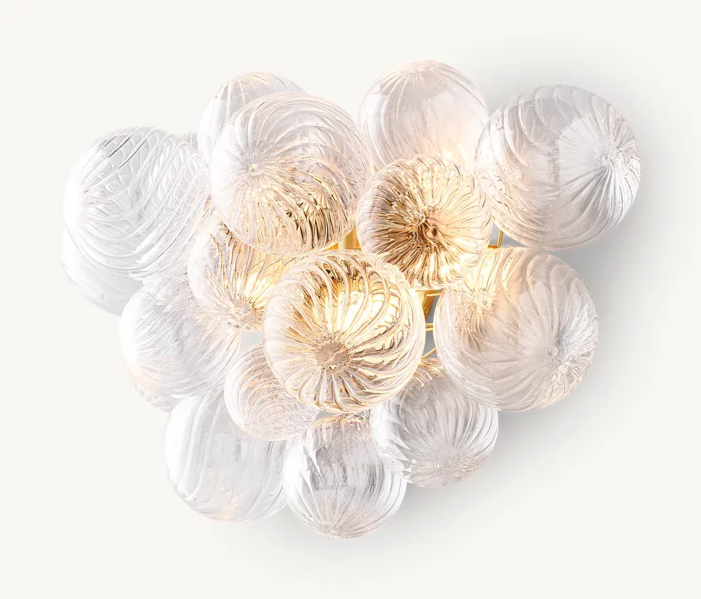 Talia Glass Orbs Round Sconce-VaseLamps