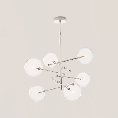 Glass Globe Mobile 6-stem Chandelier 55"-VaseLamps