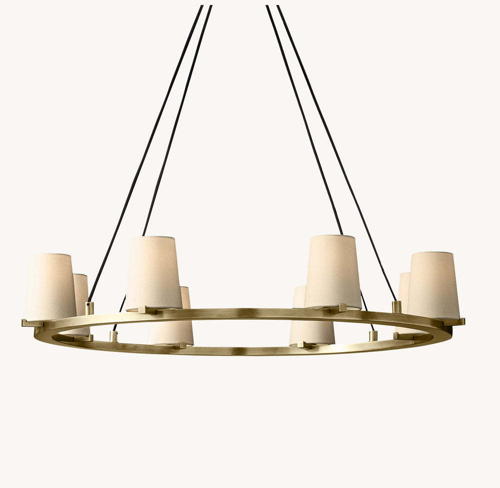 Pauillac Fabric Shade Round Chandelier 36"-VaseLamps