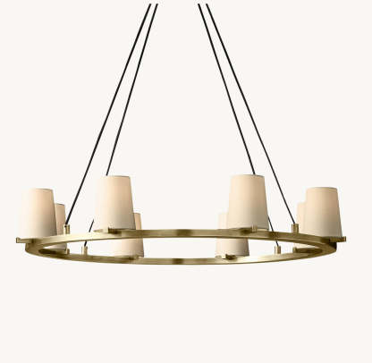 Pauillac Fabric Shade Round Chandelier 36"-VaseLamps