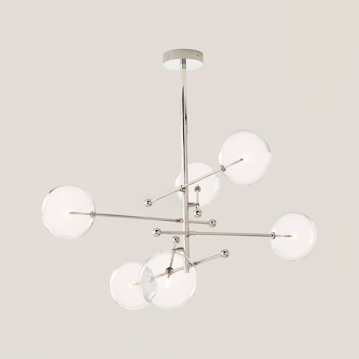 Glass Globe Mobile 6-stem Chandelier 55"-VaseLamps