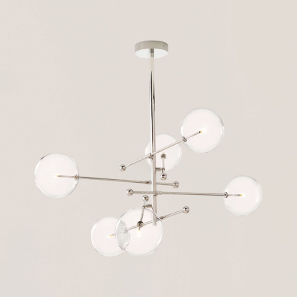 Glass Globe Mobile 6-stem Chandelier 55"-VaseLamps