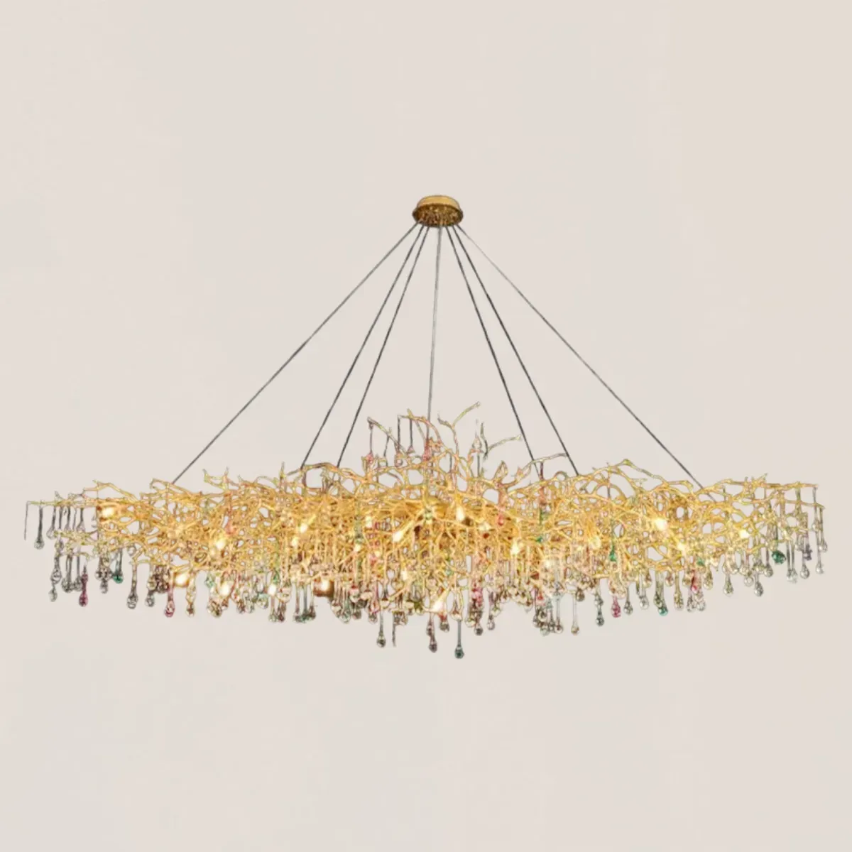 VASELAMPS - Colorful Crystal Glass Dining Branch Chandelier-VaseLamps