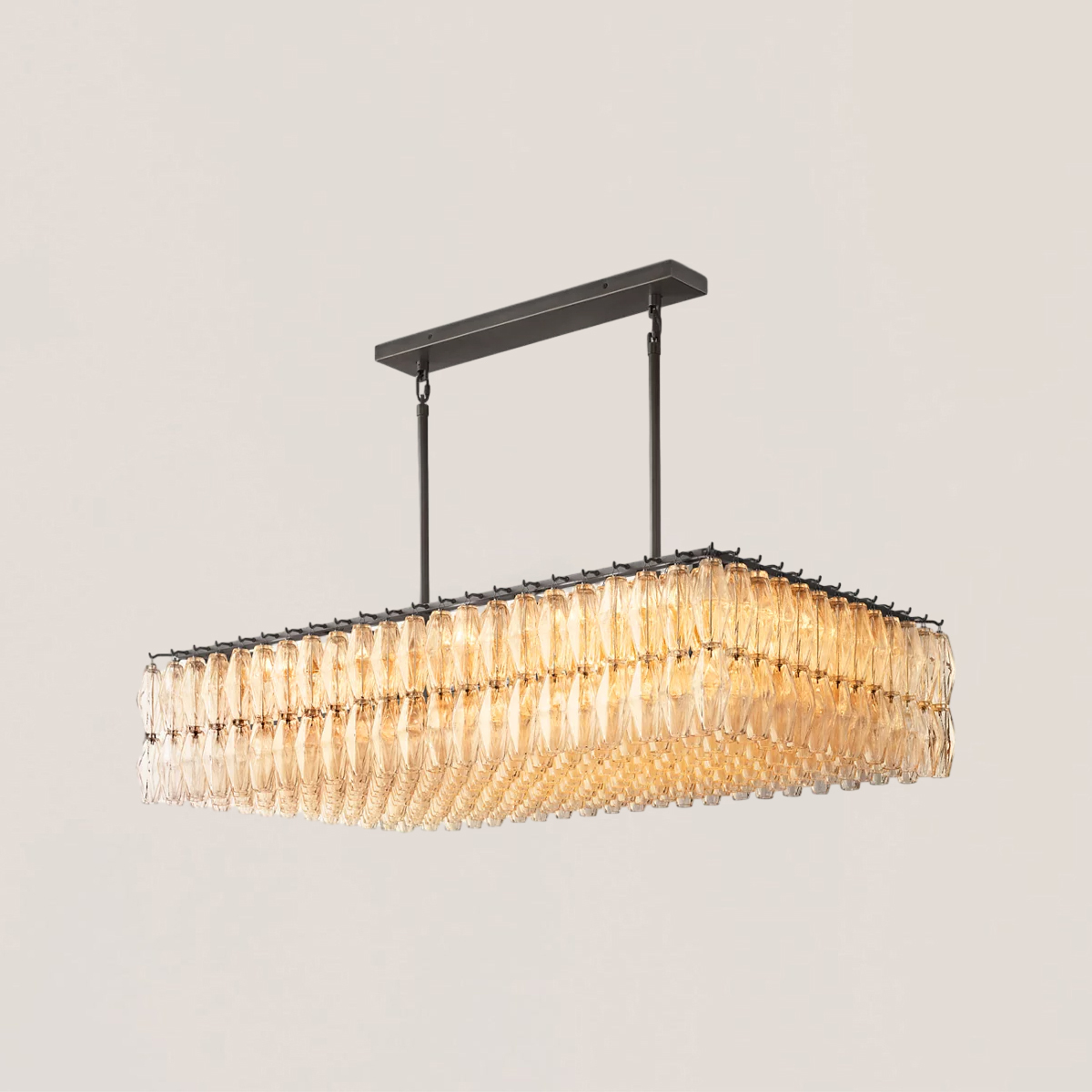Chiara Glass Rectangular Chandelier-VaseLamps