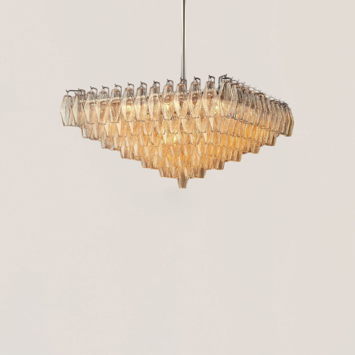 Chiara Clear Glass Square Chandelier-VaseLamps