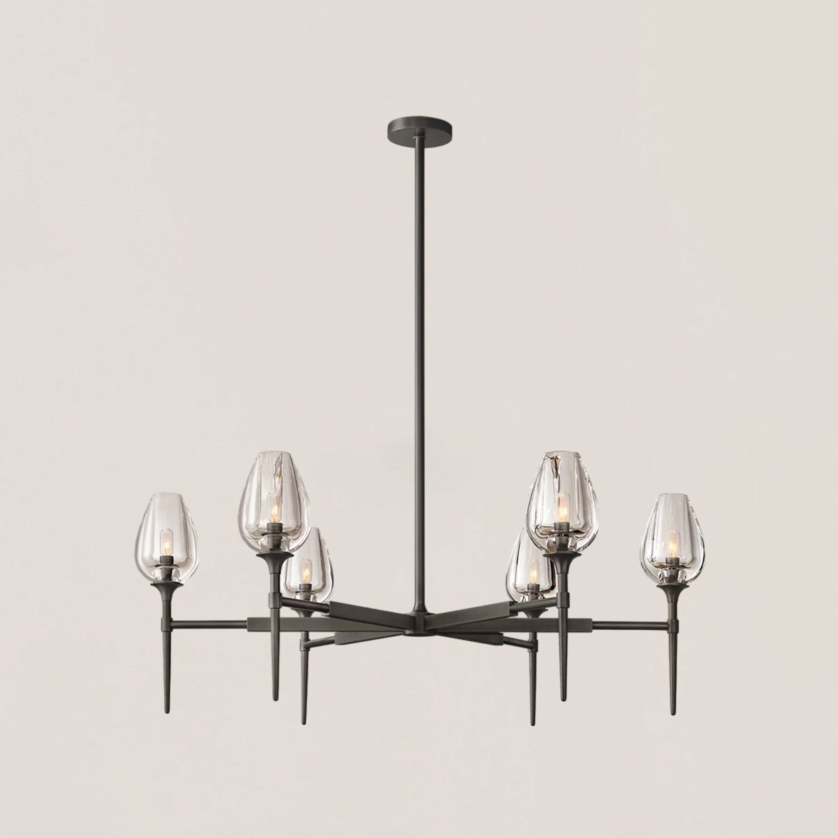Tulip Crystal Round Chandelier-VaseLamps