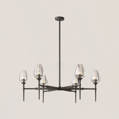 Tulip Crystal Round Chandelier-VaseLamps