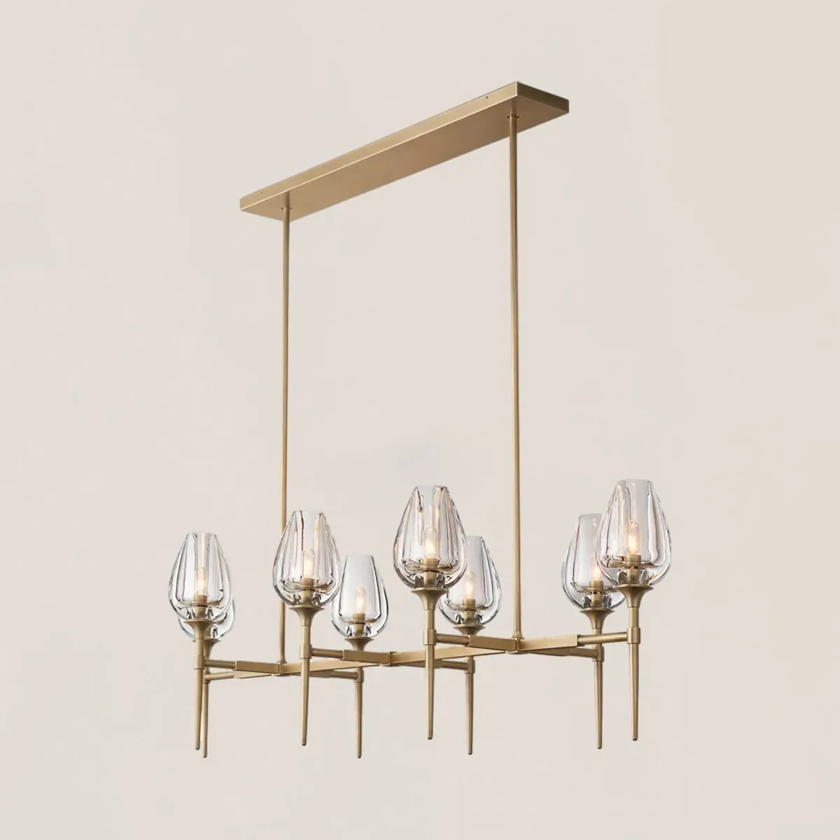Tulip Crystal Linear Chandelier-VaseLamps