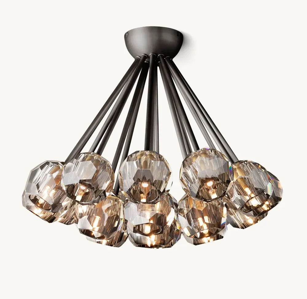 Boule De Cristal Glass Flushmount 24"-VaseLamps