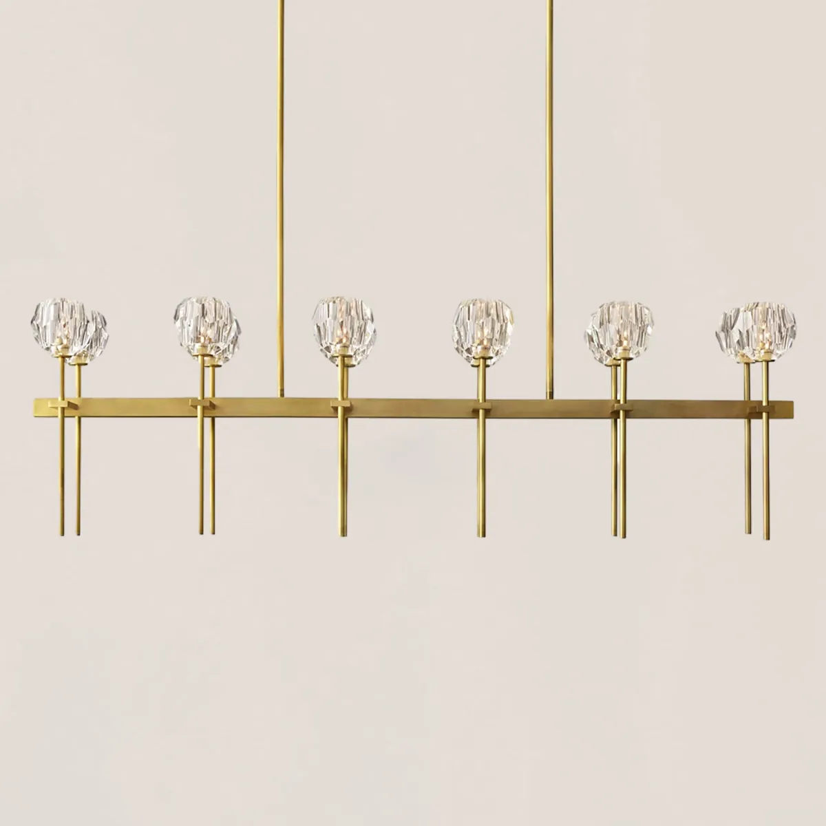 Boule De Crystal Clear Double Linear Chandelier 60"-VaseLamps