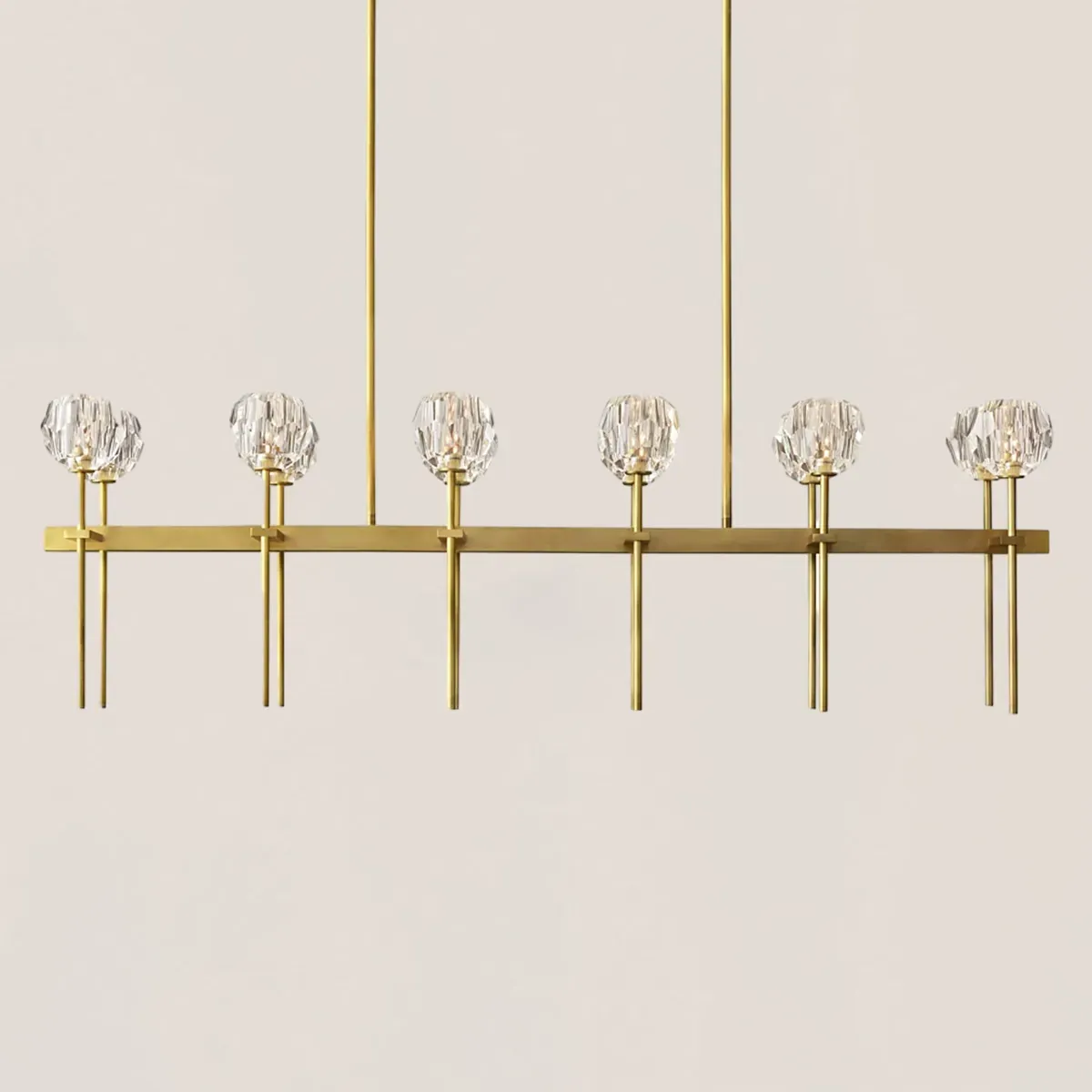 Boule De Crystal Clear Double Linear Chandelier 60"-VaseLamps