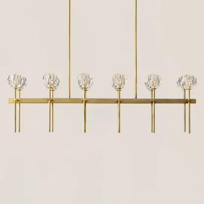 Boule De Crystal Clear Double Linear Chandelier 60"-VaseLamps