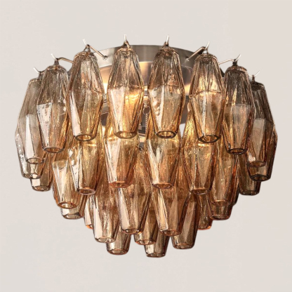 Chiara Clear Glass Flushmount-VaseLamps