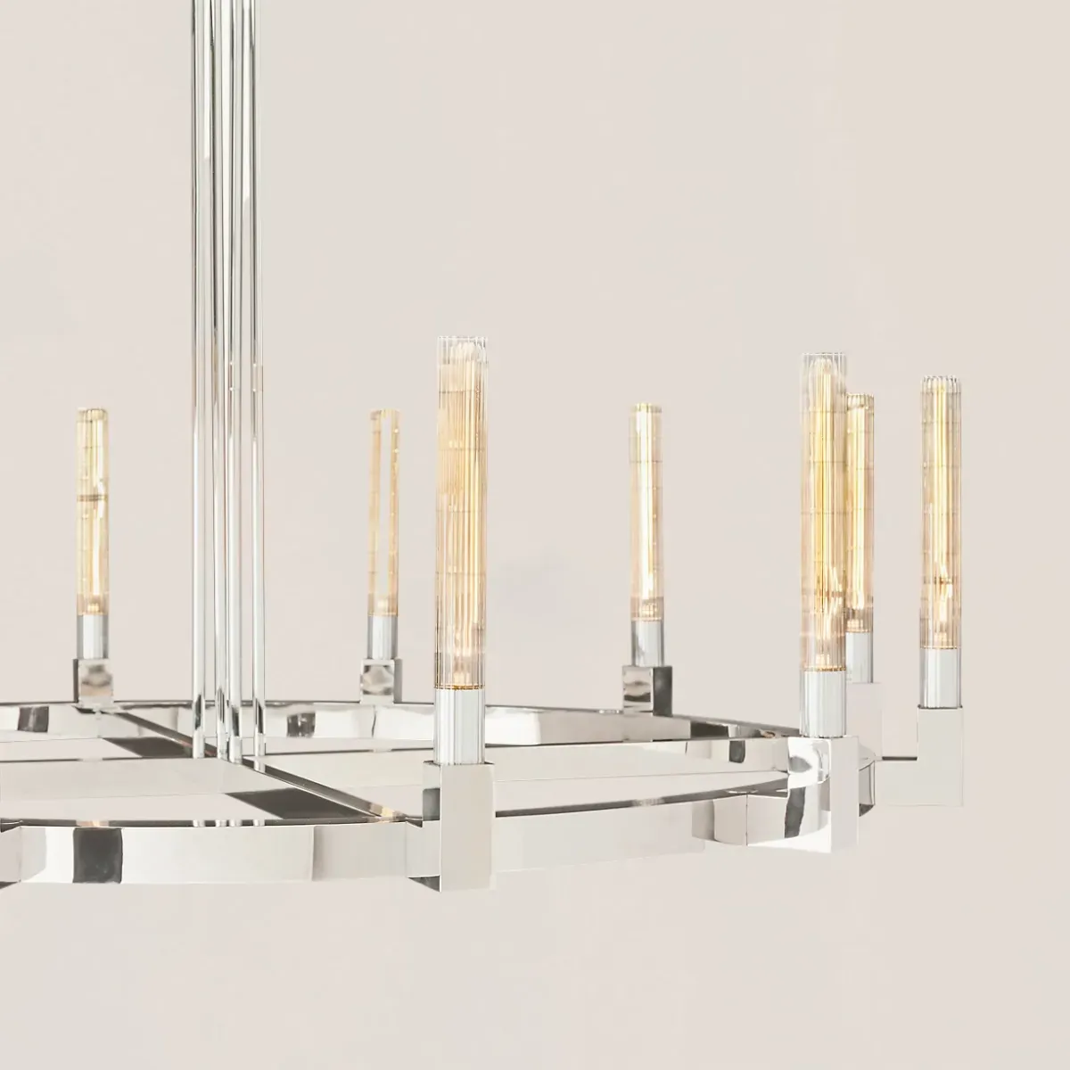 Cannele Glass Round Chandelier-VaseLamps