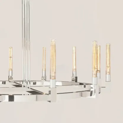 Cannele Glass Round Chandelier-VaseLamps