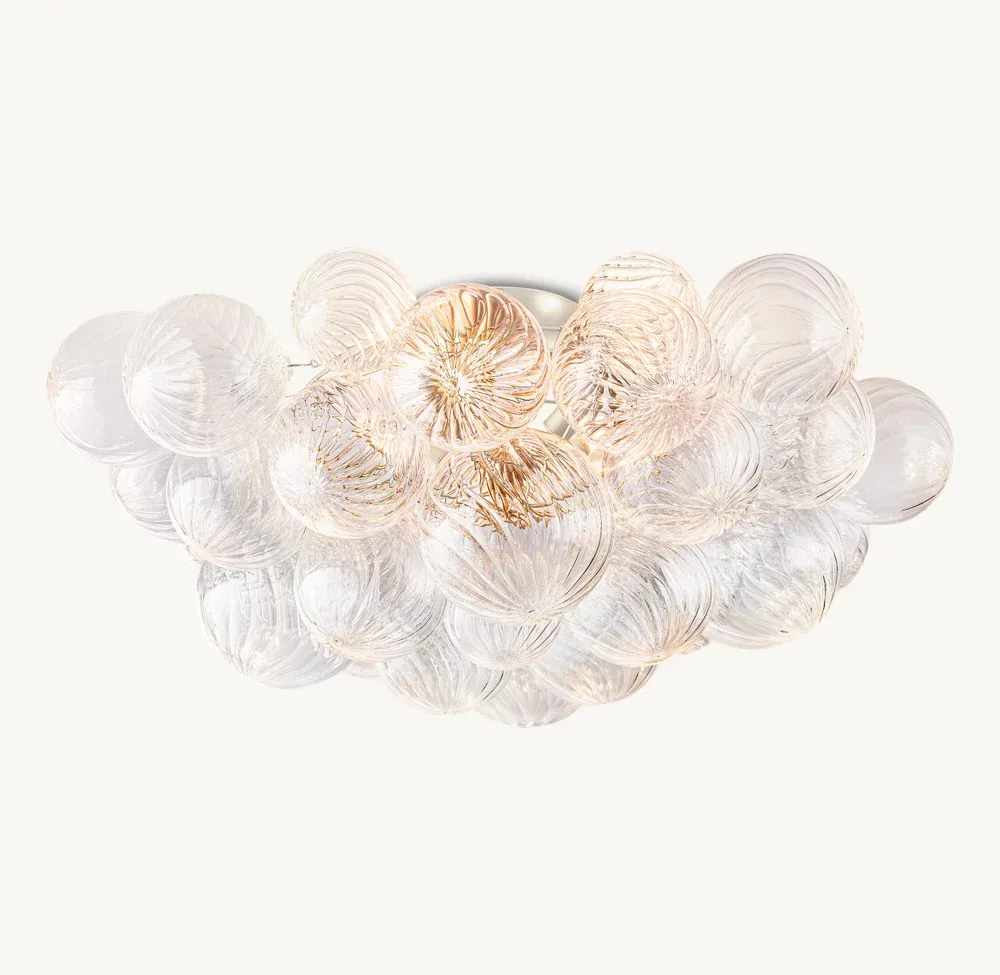 Swirled-Glass Orbs Flushmount-VaseLamps