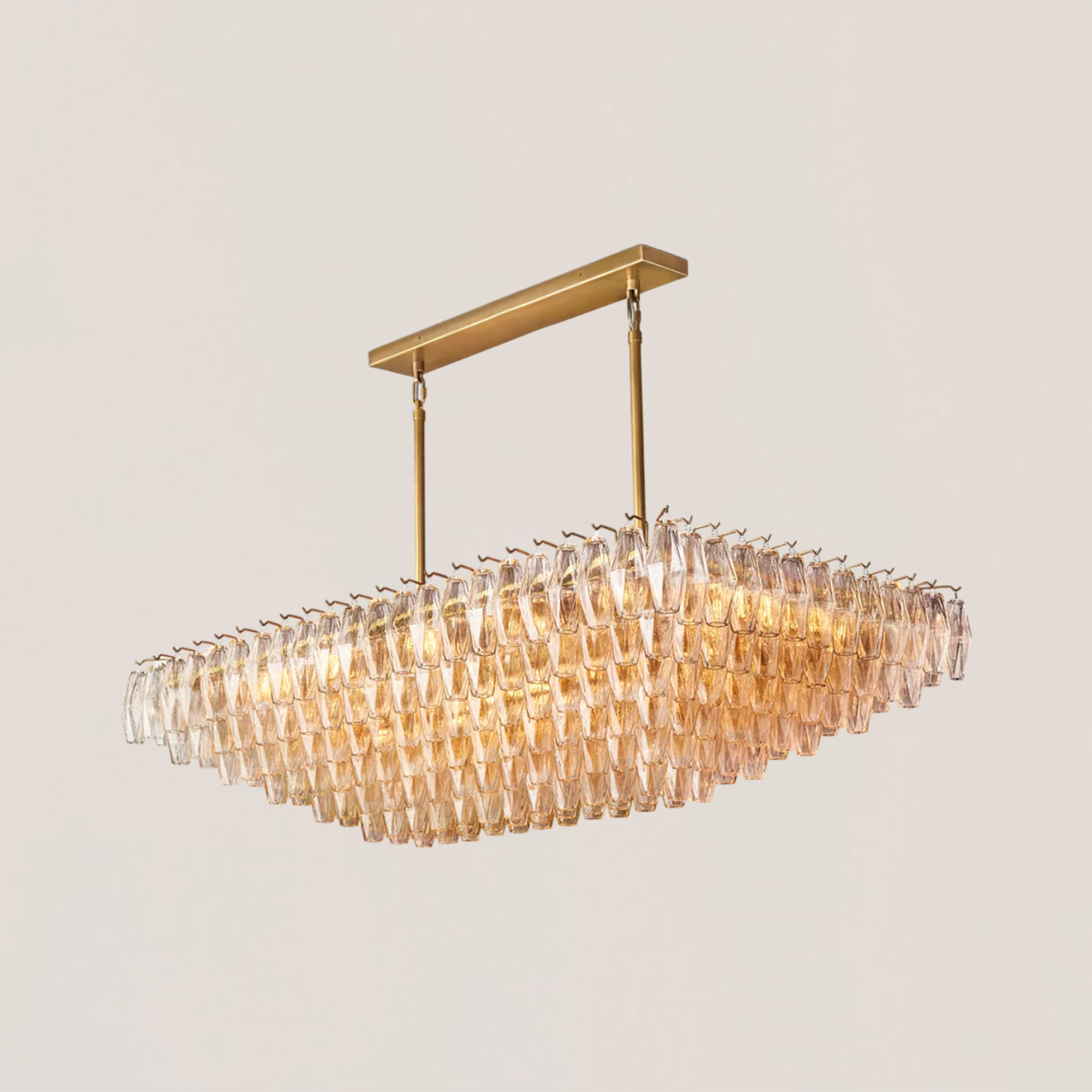 Chiara Clear Glass Square Chandelier-VaseLamps