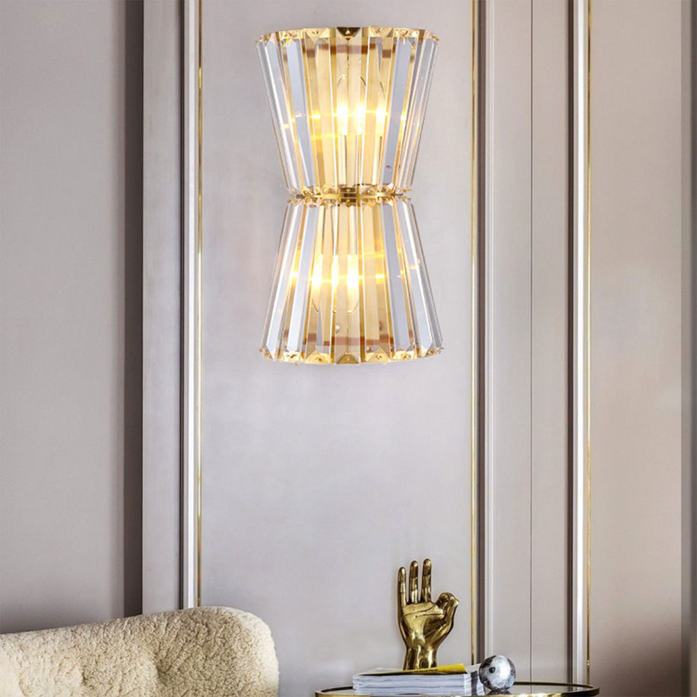 VASELAMPS - Modern Hourglass Crystal Wall Sconce-VaseLamps