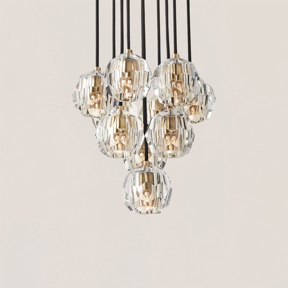 Boule De Crystal Round Cluster Chandelier-VaseLamps