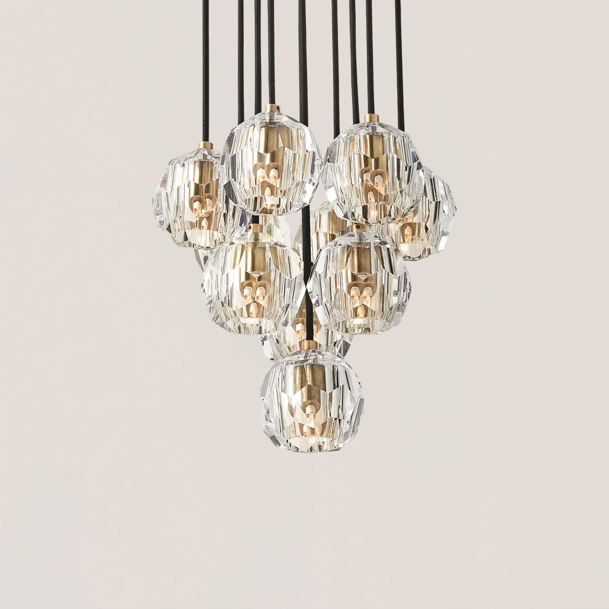 Boule De Crystal Round Cluster Chandelier-VaseLamps
